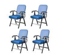 Sedie pieghevoli con sedili imbottiti Set di 4 imbottito de 6 cm para interni all'aperto 440 libras de capacidad para casa ufficio festa evento (azul)