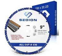 SEDION ® Disco de corte de diamante 230 mm - Disco de corte universal - Disco de diamante 230mm x22,23 - Disco flexible de diamante de primera calidad de Sedion - Para acero, hierro, aluminio,