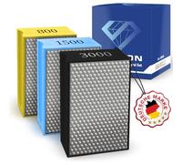 SEDION® Juego de 3 muelas manuales de Diamante, Grano 800, 1500, 3000, lijar pulir y desbarbar, Esponja abrasiva de Primera Calidad, Bloque de Lijado para Granito, mármol, cerámica, etc