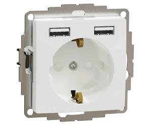 Sedna Design & Elements Enchufe con USB (Blanco, 16 A)