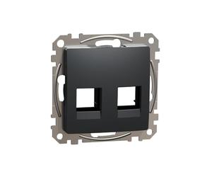 Sedna Design & Elements, placa central 2XRJ45 para cartuchos 5E 6 Utp Krone, Negro Antracita