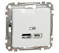 Sedna Design & Elements Toma USB Tipo A y C (Blanco, x 2, Plástico, Colocar)