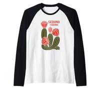 Sedona Arizona Desert Cactus Flores Cactus Vintage Travel Camiseta Manga Raglan