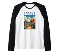 Sedona Arizona Desierto Paisaje Formaciones Rocas Y Cactus Camiseta Manga Raglan