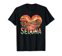 Sedona Arizona Heart Camiseta - Vintage Retro Red Rocks Camiseta