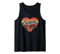 Sedona Arizona Heart Camiseta - Vintage Retro Red Rocks Camiseta sin Mangas