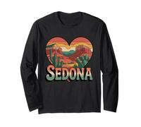 Sedona Arizona Heart Camiseta - Vintage Retro Red Rocks Manga Larga