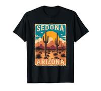 Sedona Arizona Sunrise Desierto Cactus Formaciones Rocas Vintage Camiseta
