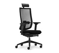 Sedus Se:do Pro Light, silla giratoria, membrana de red negra, poseedor deslizante, reposabrazos y respaldo ajustables, con soporte para el cuello, soporte lumbar, altura regulable 40-52 cm, soporta