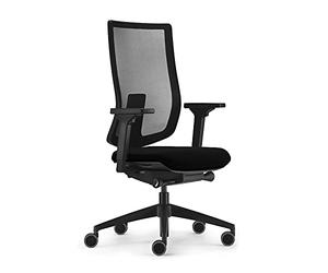 Sedus Se:do Pro Light, Silla giratoria, Silla de Oficina, Membrana de Red Negra, poseedor Deslizante, reposabrazos y Respaldo Ajustables, Altura Regulable, plástico, 40-52 cm, soporta hasta 130 kg,