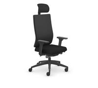 Sedus Se:do Pro - Silla de oficina ergonómica giratoria con respaldo acolchado y reposacabezas