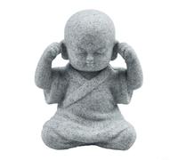 See Speak Hear No Evil - Estatuas de monje de Buda sabio para decoración de interiores y exteriores, hechas con material de resina de piedra arenisca (D)