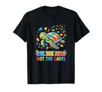 See The Capaz Not The Label Autism Turtle Awareness Camiseta
