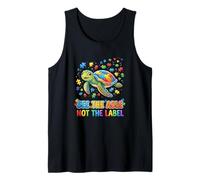 See The Capaz Not The Label Autism Turtle Awareness Camiseta sin Mangas