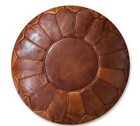 See the Good Puf Premium XL de Piel auténtica - Hecho a Mano - Entregado con Relleno - Cojín de Suelo, Otomano, Pouf, reposapiés, Taburete de Cuero (Marrón Miel)