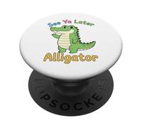 See Ya Later Cocodrilo Juguetón Lindo Gráfico Cocodrilo PopSockets PopGrip Adhesivo