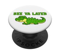 See Ya Later Cocodrilo Lindo Diseño Verde Gator PopSockets PopGrip Adhesivo
