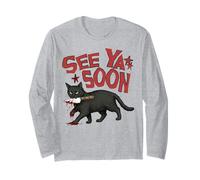 See Ya Soon Dark Cat Meme Design Womens Girls Manga Larga