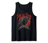 See Ya Soon Raven Crow Red Moon Halloween Horror Camiseta sin Mangas