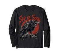 See Ya Soon Raven Crow Red Moon Halloween Horror Manga Larga