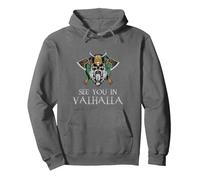 See You In Valhalla - Viking Norway Norse Mythological Sudadera con Capucha, Unisex para Adultos, Asfalto, XXL
