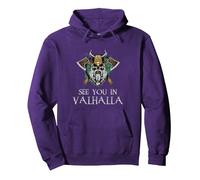 See You In Valhalla - Viking Norway Norse Mythological Sudadera con Capucha, Unisex para Adultos, Morado, XL