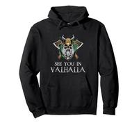 See You In Valhalla - Viking Norway Norse Mythological Sudadera con Capucha, Unisex para Adultos, Negro, S