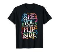 See You On The Flip Side Adiós Retro adiós - Camiseta gráfica económica, Hombre, Negro, L