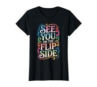 See You On The Flip Side Adiós Retro adiós - Camiseta gráfica económica, Mujer, Negro, M