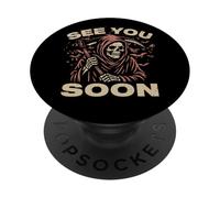 See You Soon Grim Reaper El Ángel De La Muerte Coleccionista De Almas PopSockets PopGrip Adhesivo