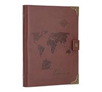 SEEALLDE Libreta de piel A5, recargable, cuaderno ejecutivo, carpeta de anillas, A5, 200 páginas gruesas, regalo para hombres y mujeres