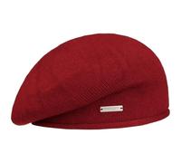 Seeberger Boina clásica de punto uni para mujer, color burdeos, talla única, Bordeaux, 6 3/4/7 3/8