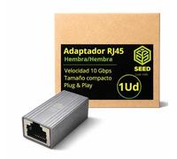 SEED Adaptador Extensión LAN RJ45 de Aluminio - Empalme Ethernet Hembra a Hembra Plug & Play sin Pérdida de Velocidad - Ideal para Hogar y Oficina - Packs 1/3/5 Uds - Packaging de Carton - Cat 7 (1)