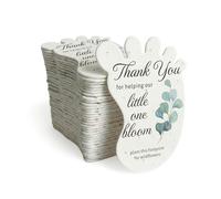 Seed Bloom 24 etiquetas de regalo en forma de huella verde con semillas de flores silvestres, etiquetas de regalo para baby showers, regalo del día de la madre, recuerdos de fiesta, manualidades y