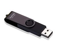 SeeDete - Memoria USB (32 GB, memoria USB, diseño girado, memoria con luz LED, para almacenamiento externo y datos de copia de seguridad, unidad de salto, color negro