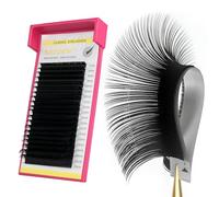 SEEDEW Extensiones de Pestañas 20 Filas Individuales Clásicas 0,07mm C Rizo 12mm Actualizado, Naturales Suaves Injerto Pestañas Postizas para Artistas Pestañas, Salón Belleza(0,07-C-12mm-Negro Mate)