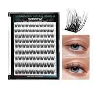 SEEDEW Rácimos de Pestañas, 99 Piezas 3D Pestañas para Hacer en Casa, Extensiones de Pestañas Postizas, Sin Necesidad Pegamento Suave Natural, para Uso Diario Citas Fiestas(Volumen2-MIX10-16mm-Negro)