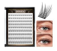 SEEDEW Rácimos de Pestañas, DIY 108 Piezas Pestañas para Hacer en Casa, Extensiones de Pestañas Postizas, Sin Necesidad Pegamento Suave Natural, para Uso Diario Citas Fiestas(Natural-MIX10-16mm-Negro)