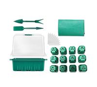 Seedling Starter Trays - Plant Trays For Seedlings with Humidity Dome, Greenhouse Growing Starting Gardening Supplies For Indoor Transplanting Vegetable Patch Prep Flower Bed Cultivation