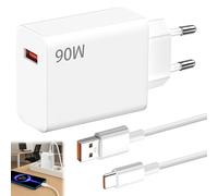 Seefey - Cargador rápido de 90 W para Xiaomi con cable USB C de 6 A, cargador ultrarrápido para Xiaomi POCO X7 Pro 14 Ultra F6 X6 Pad Redmi Note 13 14 Pro 5G POCO Pad M6 Mi 10T Lite