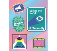 Seeing the World Differently Sticker Style Colorful Orange/Purple/Blue Notebook for Neurodivergent and Neurospicy Peeps: 8.5 x 11in, College Ruled, Lined, 110 pages.