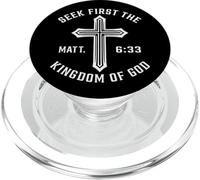 S irst The Kingdom Mateo 6 33 Verso de la Biblia Cristiano PopSockets PopGrip para MagSafe