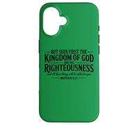 Seek First The Kingdom of God Christian Bible Versículo Cita Carcasa para iPhone 16
