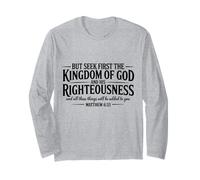 Seek First The Kingdom of God Christian Bible Versículo Cita Manga Larga