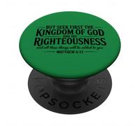 Seek First The Kingdom of God Christian Bible Versículo Cita PopSockets PopGrip Adhesivo
