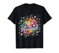 Seek His Presence Fe de inspiración Cristiana - Camiseta gráfica económica, Hombre, Negro, XL