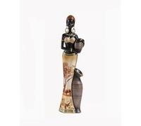 SEEK RARE Estatua africana para mujer, figuras africanas retro realistas, estatuas y esculturas africanas, adornos estéticos vintage para decoración del hogar, oficina, manualidades (negro)