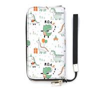 SEEKJOYS Cartera para mujer con bonito patrón de oso polar, cartera grande para mujer, tarjetero, cartera elegante con correa para la muñeca, monedero largo para tarjetas, monedas, Bonita planta de