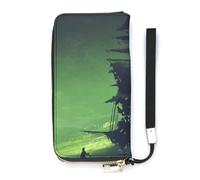 SEEKJOYS Cartera para mujer, con diseño de barco pirata, fantasma, tarjetero, elegante, con correa para la muñeca, bolso largo para mujer para niñas y mujeres, Barco pirata fantasma, 20x10.5cm