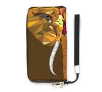 SEEKJOYS Cartera para mujer, con diseño de barco pirata, fantasma, tarjetero, elegante, con correa para la muñeca, bolso largo para mujer para niñas y mujeres, Figuras geométricas de elefante